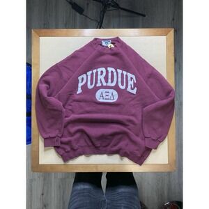 Vintage 90s Purdue University Greek Lettering Maroon Sweatshirt Size XL